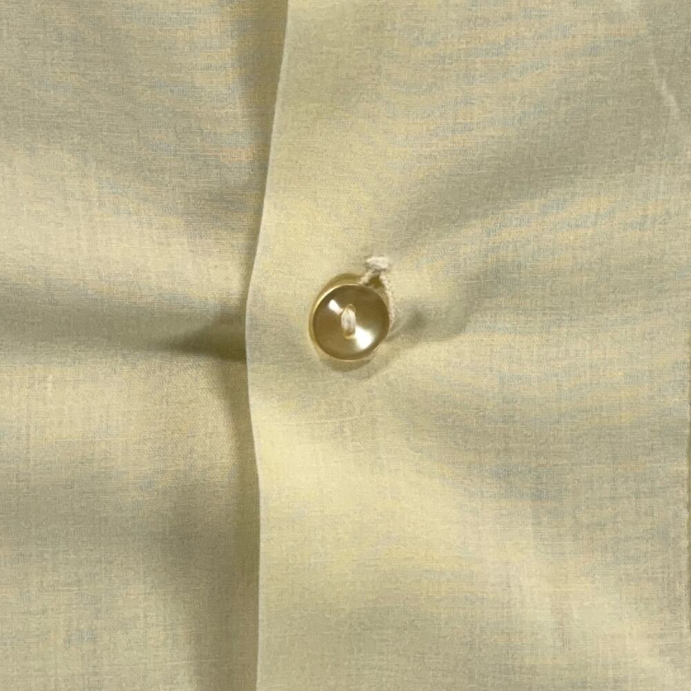 Vintage Hold Press Shirt Adult LARGE Yellow Loop Collar Camp Snake Eyes USA 60s - Picture 6 of 8